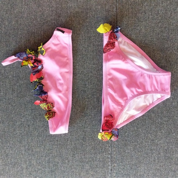 CLEARANCE!!! MOLO Naja - Fuchsia Pink - Pink UV bikini with attached butterflies - Picture 2 of 11